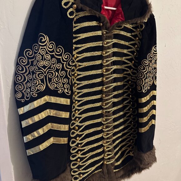 Napoleonic Hussar Military Uniform Tunic Pelisse Jimi Hendrix Jacket Large - Picture 3 of 4